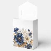 Ballotins Wedding Navy Blue White Golden Floral Silver (Ouvert)