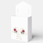 Ballotins Whimsical Bourgogne Or Fleurs Monogramme Baptême (Ouvert)