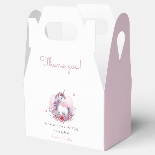 Ballotins Whimsical Unicorn Aquarelle rose Anniversaire (Ouvert)