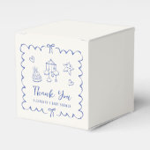 Ballotins Whimsical Wavy Frame Baby Boy Shower Merci (Verso)