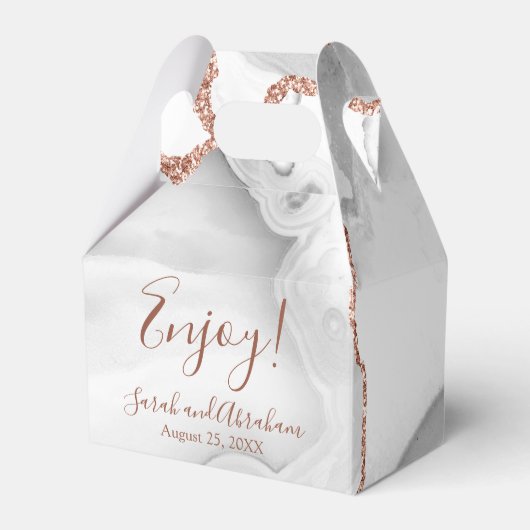 Ballotins White Agate Rose Gold Parties scintillant mariage  (Verso)