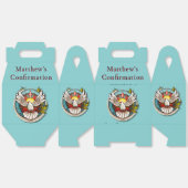 Ballotins White Dove Turquoise Blue Confirmation Célébration (Déplié)