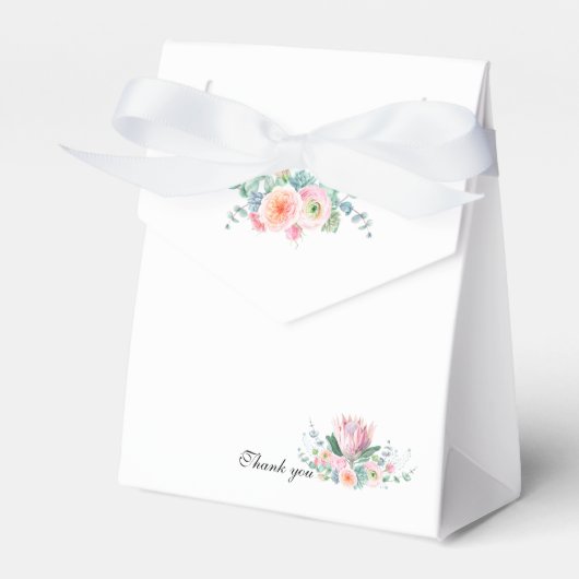 Ballotins White Floral Watercolor Wedding Favor Box (Verso)