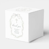 Ballotins White Ribbon Baby's Breath Baptism Cube (Arrière)