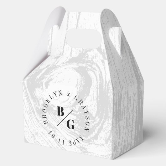 Ballotins White Rustic Woodgrain Texture Chic Mariage d'hive (Recto)