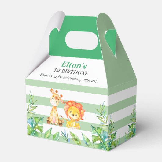 Ballotins Wild Jungle Safari 1ère fête d'anniversaire Vert (Verso)