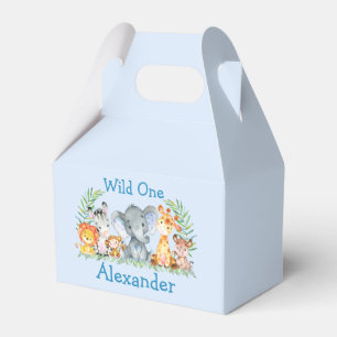 Ballotins Wild One Safari Animaux 1er Anniversaire Bleu