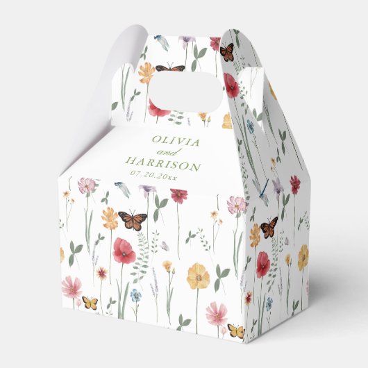 Ballotins Wildflower Garden Wedding Favor Box (Arrière)