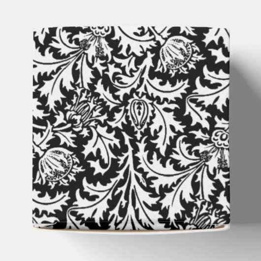 Ballotins William Morris Thistle Damask, noir et blanc (Haut)