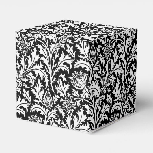 Ballotins William Morris Thistle Damask, noir et blanc (Arrière)