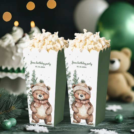 Ballotins Winter Green Bear Birthday Party Woodland