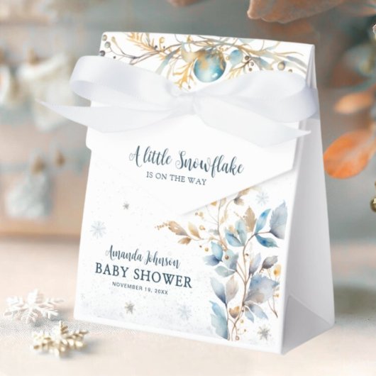 Ballotins Winter Little Snowflake Baby Shower Favor Box