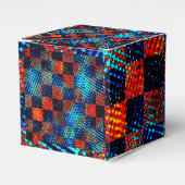 Ballotins Xadrez laranja, azul, faux sujo ou manchado. (Verso)