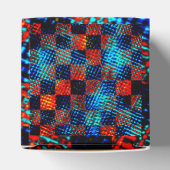 Ballotins Xadrez laranja, azul, faux sujo ou manchado. (Haut)