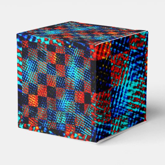 Ballotins Xadrez laranja, azul, faux sujo ou manchado. (Arrière)