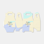 Ballotins Yellow purple green happy birthday abstract pastel (Déplié)