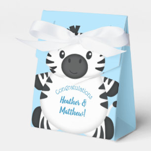 Ballotins Zebra Baby shower Safari Blue Boy