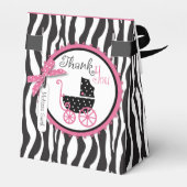 Ballotins Zebra Print & Carriage Baby shower boîte cadeau (Arrière)