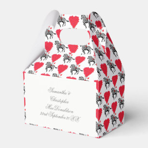 Ballotins Zèbre et coeur d'amour rouge mariage