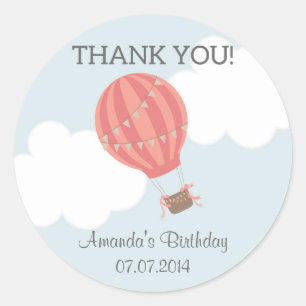 Ballotte à air chaud Anniversaire Merci Stickers