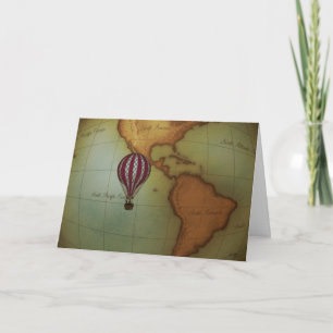 Ballotte à air chaud au-dessus de la carte de l'hé