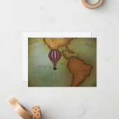 Ballotte à air chaud au-dessus de la carte de l'hé (Devant/Arrière en situation)