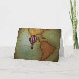 Ballotte à air chaud au-dessus de la carte de l'hé