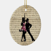 Ballrokdansers op papier keramisch ornament (Rechts)