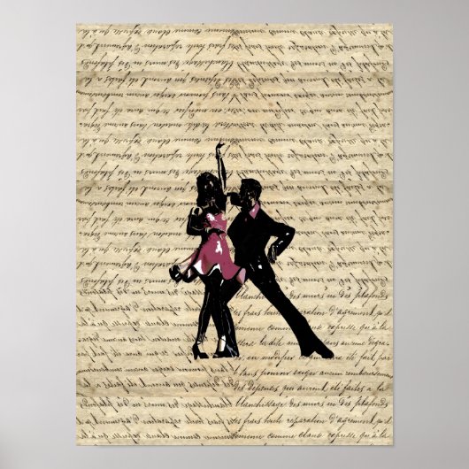 Ballrokdansers op  papier poster (Voorkant)