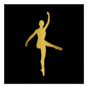Ballroom Dance Meisje Zwart Pirouette Minimalisme Perfect Poster