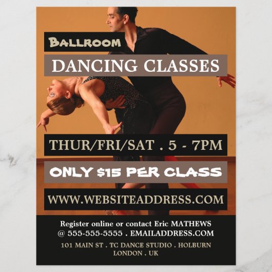 Ballroom Dancers, Dance Lesson Adverteren flyer (Voorkant)