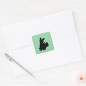 Ballroom Dancers Silhouette Vierkante Sticker (Envelop)