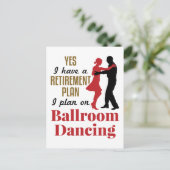 Ballroom Dancing Retirement Plan Funny Dancer Briefkaart (Staand voorkant)