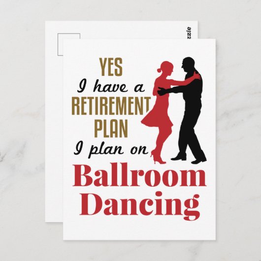 Ballroom Dancing Retirement Plan Funny Dancer Briefkaart (Voorkant / Achterkant)