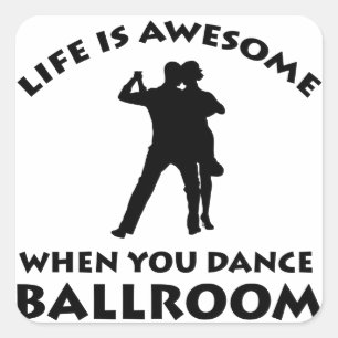 Ballroom dans design vierkante sticker