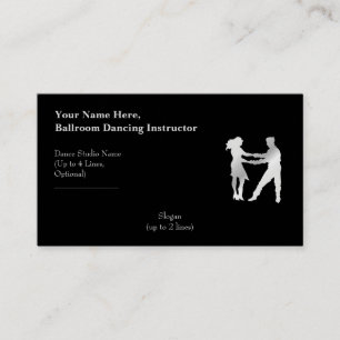 Ballroom Dansend Instructor Mex. Sliver Slogan Visitekaartje
