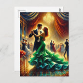 Ballroom dansend paar doet de wals briefkaart (Voorkant / Achterkant)