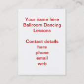 ballroom dansend visitekaartje (Achterkant)