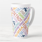 Ballroom Dansende Word Art Latte Mok (Rechterhoek)