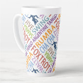 Ballroom Dansende Word Art Latte Mok (Linkerhoek)