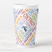 Ballroom Dansende Word Art Latte Mok (Voorkant)