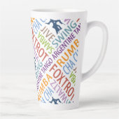 Ballroom Dansende Word Art Latte Mok (Rechts)