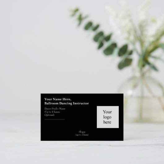 Ballroom Danser Instructor Logo Slogan Visitekaartje (Staand voorkant)