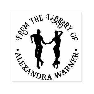 Ballroom Dansers #1 Paar Bibliotheek Boek Naam Zelfinktende Stempel