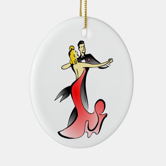 Ballroom dansers dansende koppels met dansende dan keramisch ornament (Rechts)
