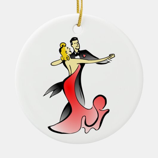 Ballroom dansers dansende koppels met dansende dan keramisch ornament (Voorkant)