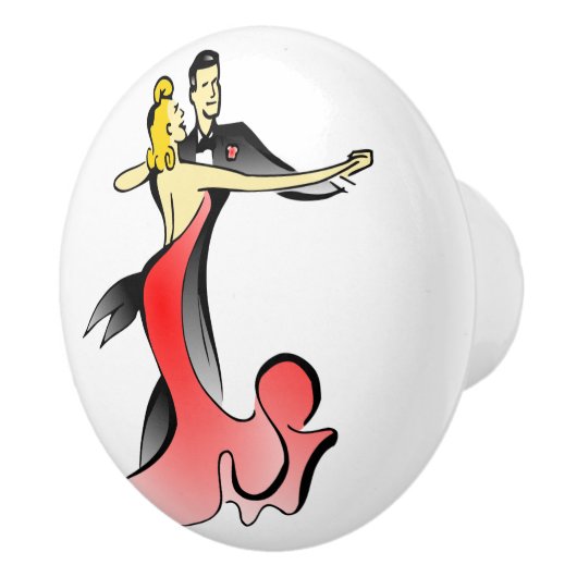 Ballroom dansers dansende koppels met dansende dan keramische knop (Rechts)