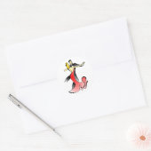 Ballroom dansers dansende koppels ronde sticker (Envelop)