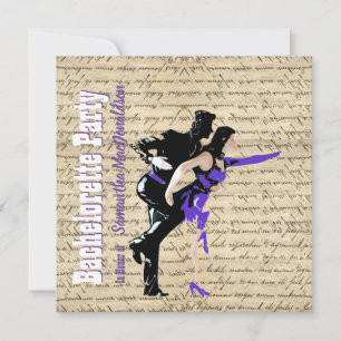 Ballroom dansers vrijgezellenfeest kaart