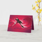 Ballroom dansers wenskaart - blanco kaart (Gele Bloem)